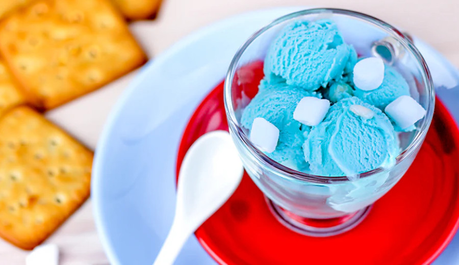 Blue Marshmallow Ice Cream Sundaes