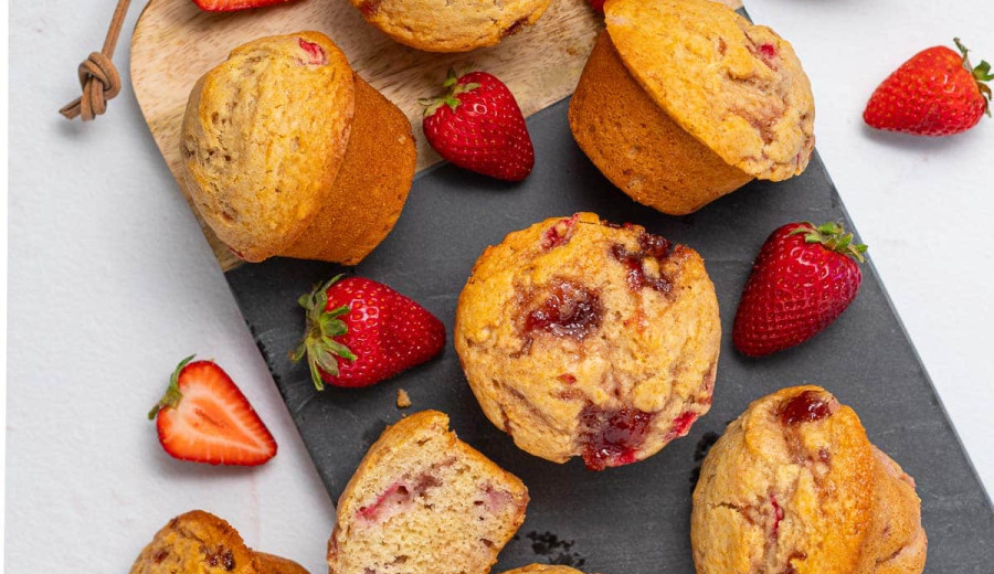 Nat's Plant-Based Strawberry Muffins