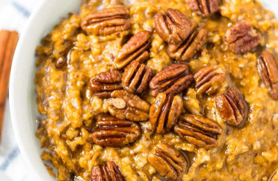 Vegan Pumpkin Oats Made in the Slow Cooker Overnight