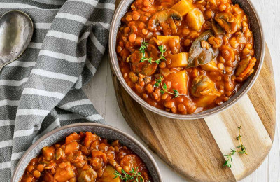 Mushroom, Lentil, and Potato Stew