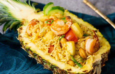 Pineapple Rice Bake for Chinese New Year Dinner