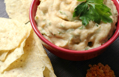 Hearty Lentil Nacho Dip Made in a Slow Cooker