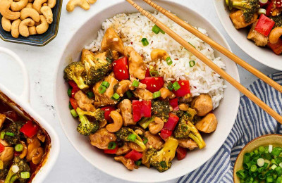 Baked Cashew Chicken Dish