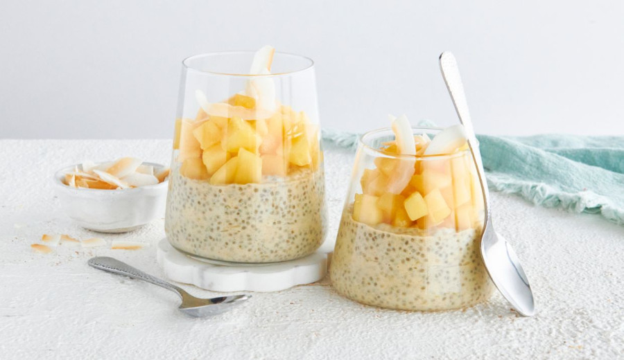 Mango and Coconut Oat Pudding