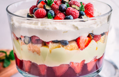 Three Berry Trifle for Canada Day