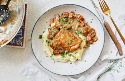 Silky White Wine Coq au Vin