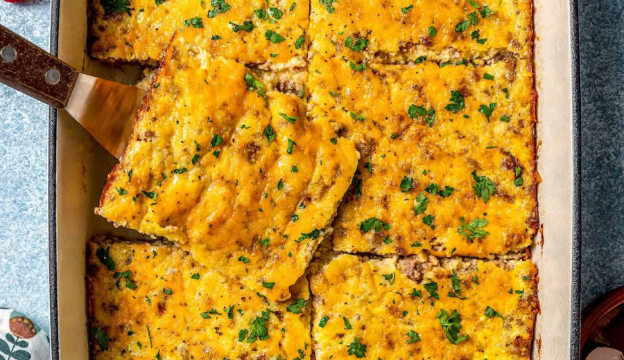 Grits and Sausage Egg Bake