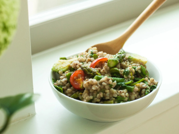 Buckwheat Salad with Asparagus and Pesto (Gluten-Free)