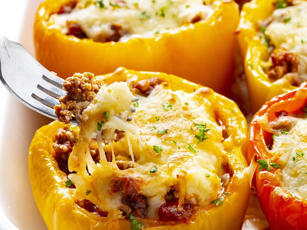Stuffed Peppers with Lasagna Filling