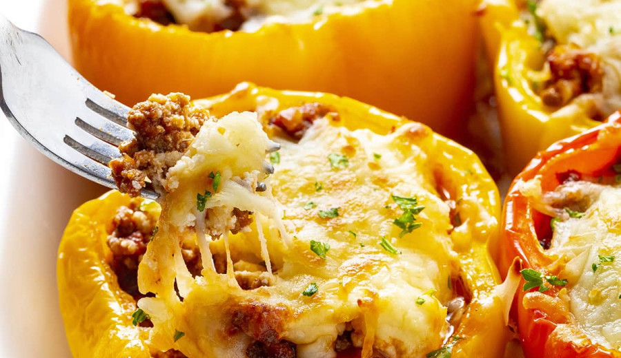 Stuffed Peppers with Lasagna Filling