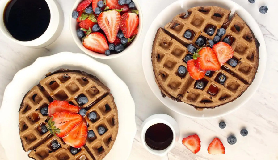 Chocolate Zucchini Waffles Without Gluten