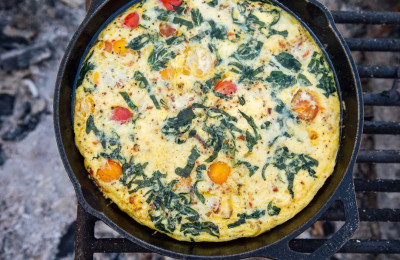 Vegetable Frittata Made in a Cast Iron Skillet