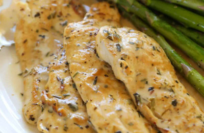 Chicken Pounded Thin with Sherry-Dijon Sauce