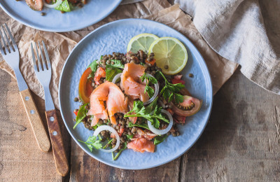 Lentil Salad with Salmon