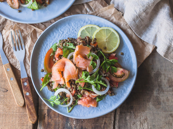 Lentil Salad with Salmon