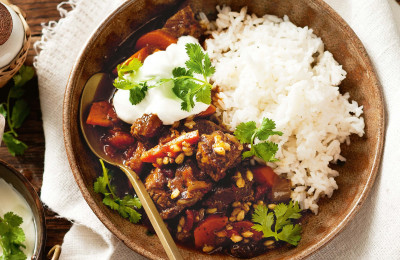 Moroccan Beef with Brown Rice