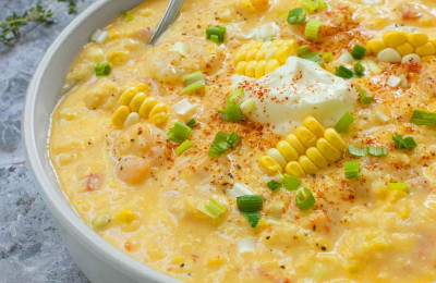 Shrimp and Corn Leek Potato Soup