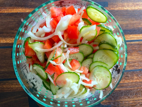 Grandma Jane's Spicy Tomato and Cucumber Salad