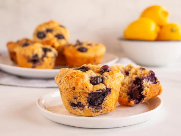 Lemon and Blueberry Protein Muffins