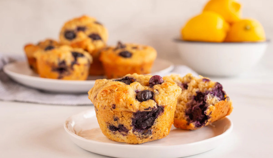 Lemon and Blueberry Protein Muffins