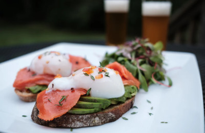 Sandwich with Smoked Salmon and a Poached Egg