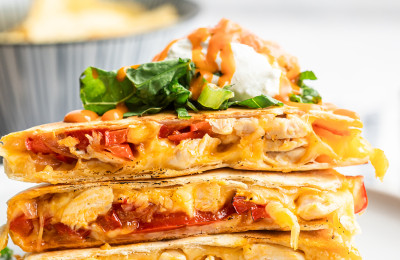 Simple Buffalo Chicken Quesadilla