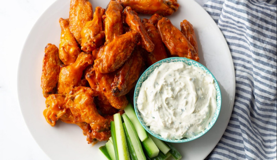 Blue Cheese Omelet with Buffalo Wings