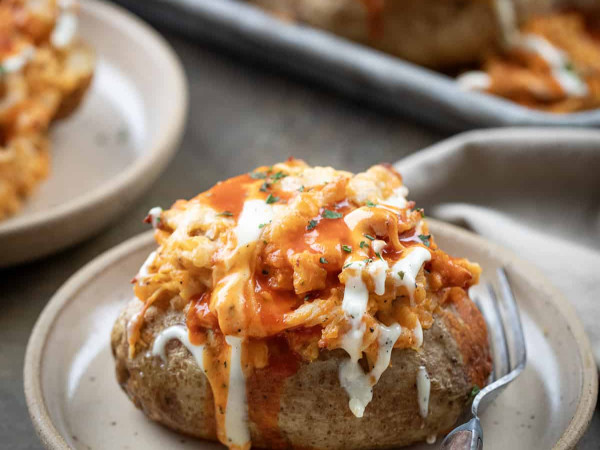 Buffalo Chicken Potato Bake