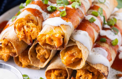 Spicy Buffalo Chicken Taquitos