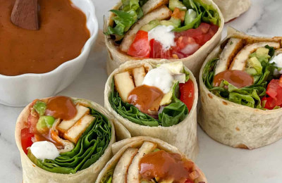 Zesty Baked Tofu and Spinach Wraps