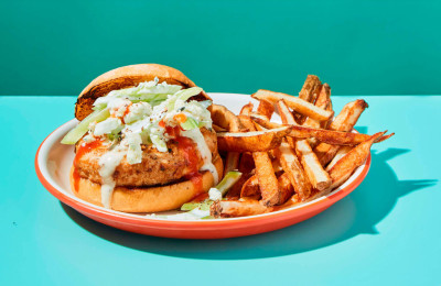 Buffalo Chicken Burgers with Blue Cheese