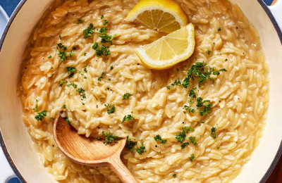 Lemon Orzo with Fresh Vegetables