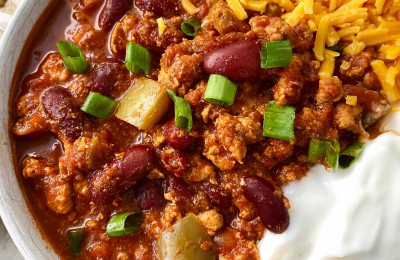 Slow Cooker Chili Made with Leftover Turkey