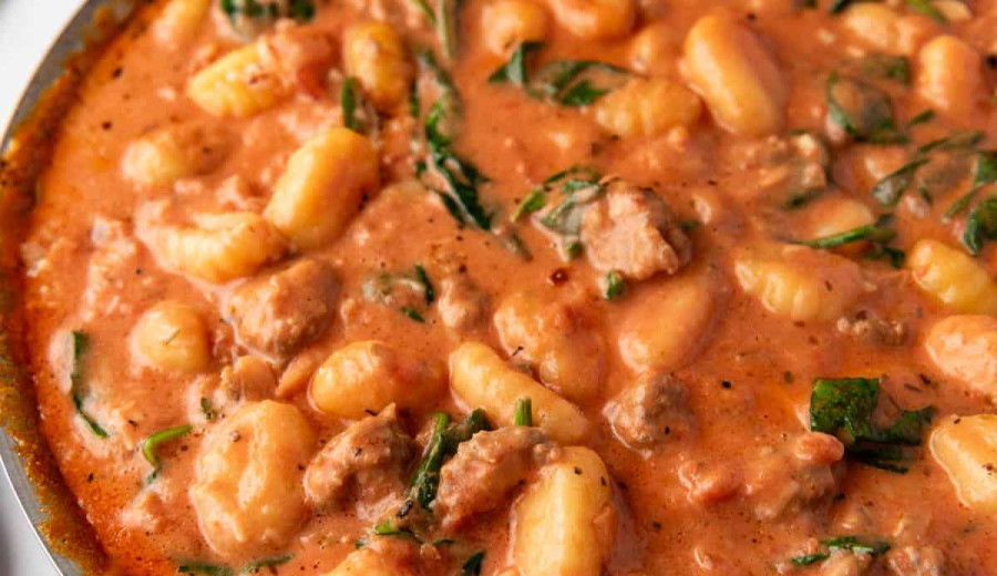 Skillet Gnocchi with Creamy Sausage Sauce