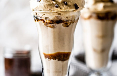 Vegan Iced Coffee with Banana Whip