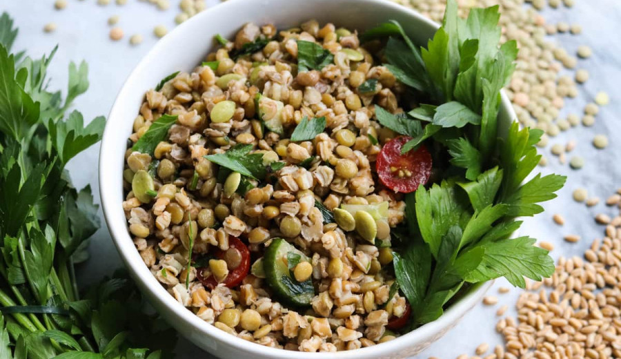 Masala-Seasoned Farro and Lentils