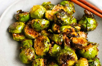 Brussels Sprouts in Kung Pao Sauce