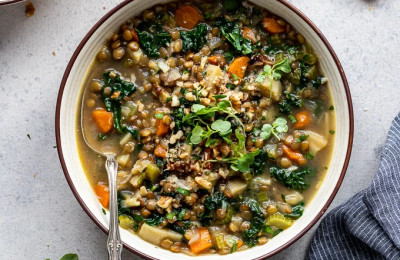 Hearty Black Lentil and Vegetable Soup