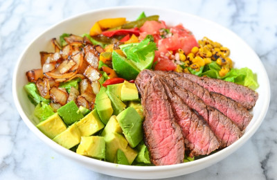 Cilantro Lime Dressing Over Slow Cooker Steak Salad