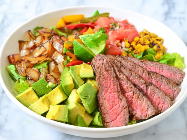 Cilantro Lime Dressing Over Slow Cooker Steak Salad