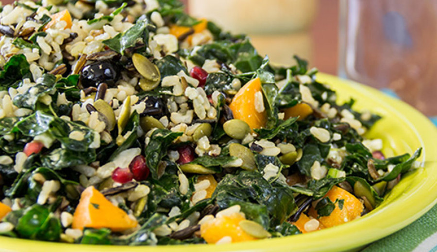 Salad with Brown Rice and Kale