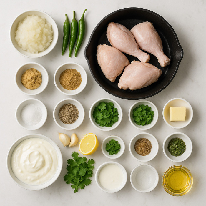 Fried chicken in a skillet ingredients