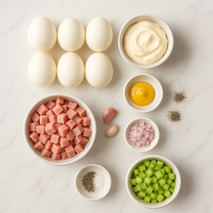 Ham and Egg Salad ingredients