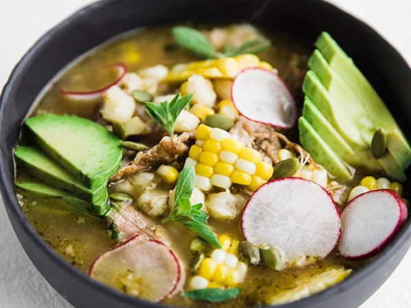 Big Pappy's Green Posole with Tomatillos