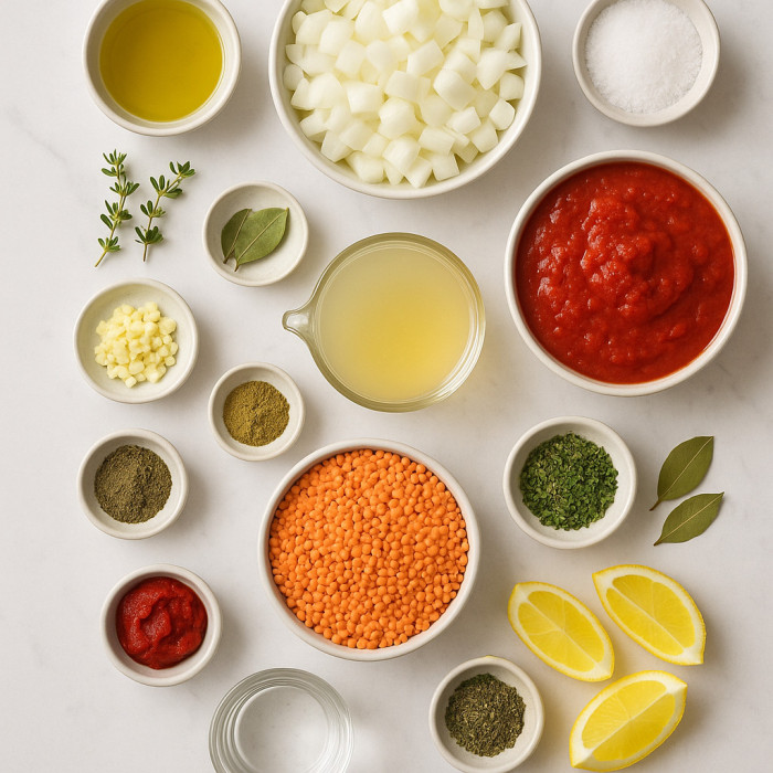 Turkish Red Lentil Soup for Vegans ingredients