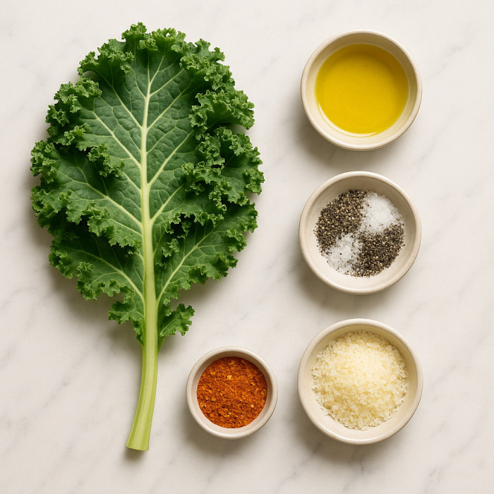 Crispy Parmesan Kale Chips Made in an Air Fryer ingredients