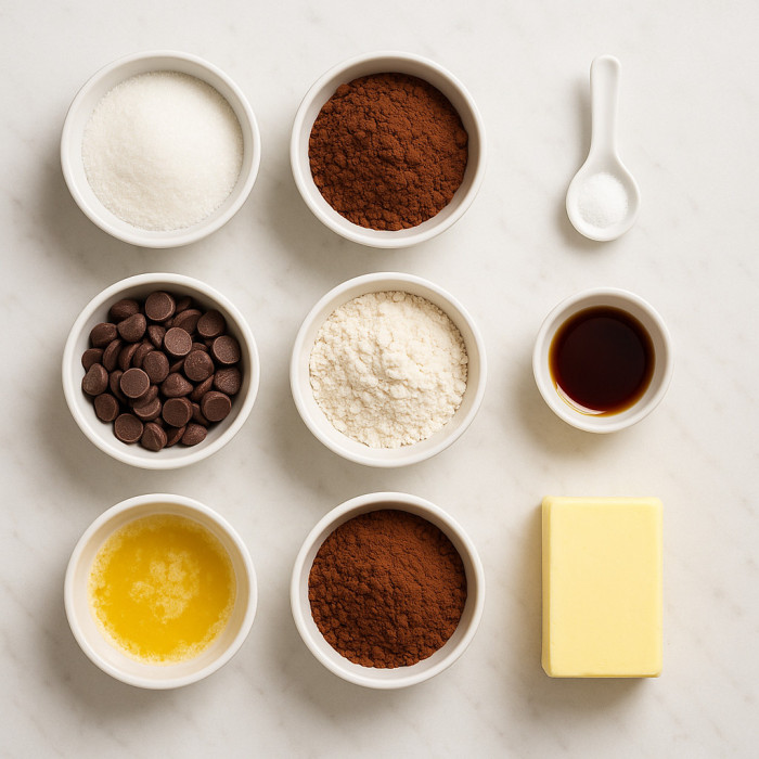 Rich Chocolate Brownies with Extra Cocoa ingredients